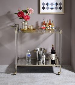 Cirro Serving Cart in Antique Mirror &amp; Wire Brass AC00160