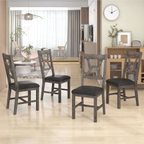 TOPMAX 4-Piece Upholstered Chairs for Small Places; Kitchen; Studio; Set of 4; Gray
