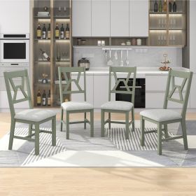 TOPMAX 4-Piece Upholstered Chairs for Small Places; Kitchen; Studio; Set of 4; Green