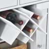 K&amp;K Store Kitchen Island Cart with Two Storage Cabinets and Four Locking Wheels; Wine Rack; Two Drawers; Spice Rack; Towel Rack (White)