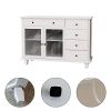 Double Door Kitchen Island with Lockable Wheels, Towel Rack, Storage Drawer and