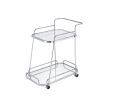 Aegis Serving Cart; Clear Glass &amp; Chrome Finish 98217