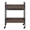 Jerrick Serving Cart; Walnut & Black Finish AC00326