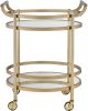 Lakelyn Serving Cart; Brushed Bronze &amp; Clear Glass 98190