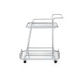 Aegis Serving Cart; Clear Glass &amp; Chrome Finish 98217