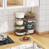 8 Tier Pots and Pans Lid Organizer Rack Holder, Adjustable Pot Organizer Rack for Under Cabinet, Pot Rack for Kitchen Organization and Storage