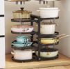 8 Tier Pots and Pans Lid Organizer Rack Holder, Adjustable Pot Organizer Rack for Under Cabinet, Pot Rack for Kitchen Organization and Storage