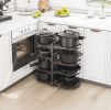8 Tier Pots and Pans Lid Organizer Rack Holder, Adjustable Pot Organizer Rack for Under Cabinet, Pot Rack for Kitchen Organization and Storage