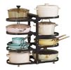 8 Tier Pots and Pans Lid Organizer Rack Holder, Adjustable Pot Organizer Rack for Under Cabinet, Pot Rack for Kitchen Organization and Storage