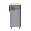 Rolling Mobile Kitchen Island with Solid Wood Top