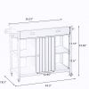 With Adjustable Shelf and Towel Bar, Lockable Wheels Kitchen Island
