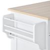 K&amp;K Store Kitchen Island Cart with Two Storage Cabinets and Four Locking Wheels; Wine Rack; Two Drawers; Spice Rack; Towel Rack (White)