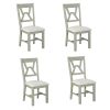 TOPMAX 4-Piece Upholstered Chairs for Small Places; Kitchen; Studio; Set of 4; Green
