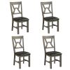 TOPMAX 4-Piece Upholstered Chairs for Small Places; Kitchen; Studio; Set of 4; Gray
