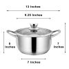 Stainless Steel 5QT Stock Pot with Tempered Glass Lid and Double Handles  (only pick up)